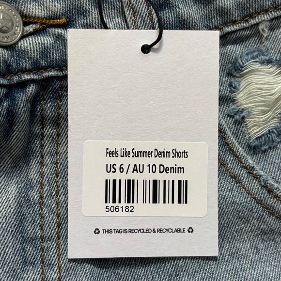 Princess Polly Feels Like Summer Ripped Denim Cutoff Jean Shorts Size 6 New Tag - Picture 4 of 7